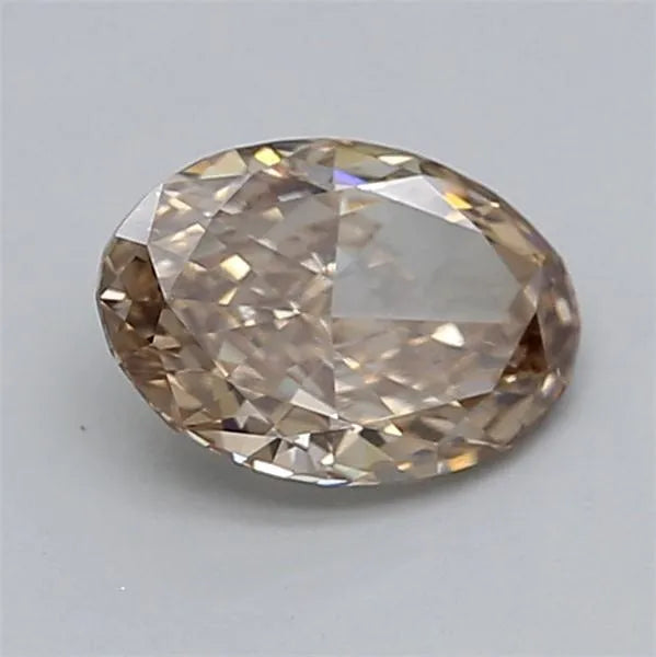 1.12ct Oval Lab Grown Diamond (Colour Very Light Brown, Clarity VVS2, IGI Certified)