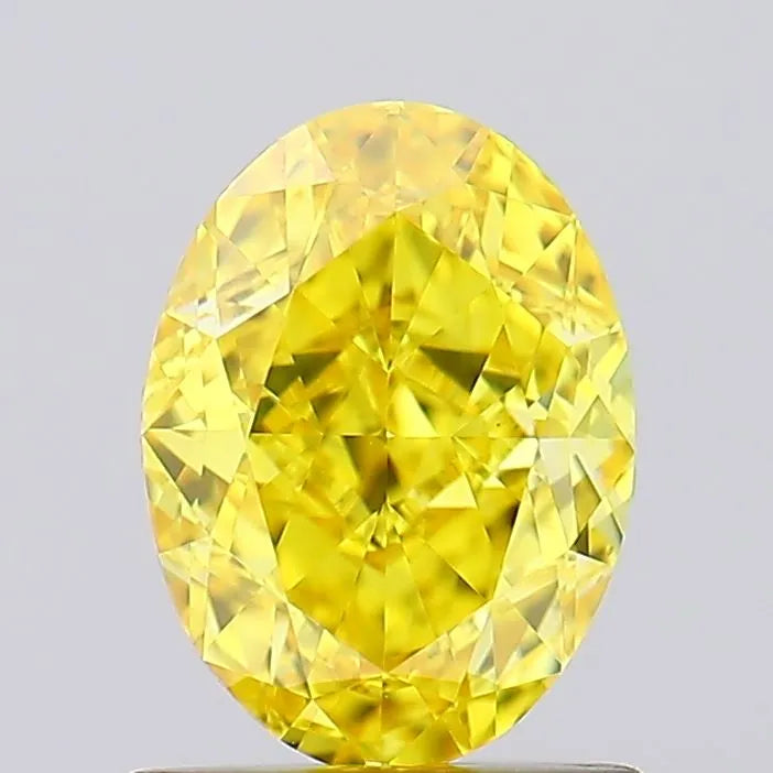1.24ct Oval Lab Grown Diamond (Colour Fancy Vivid Yellow, Clarity VVS2, IGI Certified)