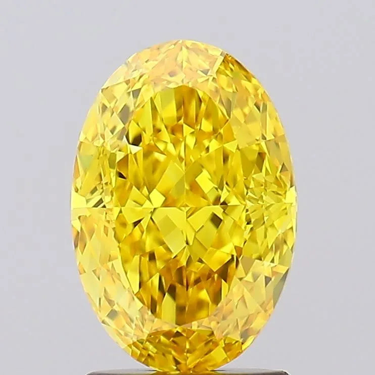 1.91ct Oval Lab Grown Diamond (Colour Fancy Vivid Yellow, Clarity IF, IGI Certified)