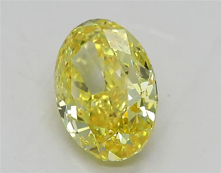 2.00ct Oval Lab Grown Diamond (Colour Fancy Vivid Yellow, Clarity IF, IGI Certified)