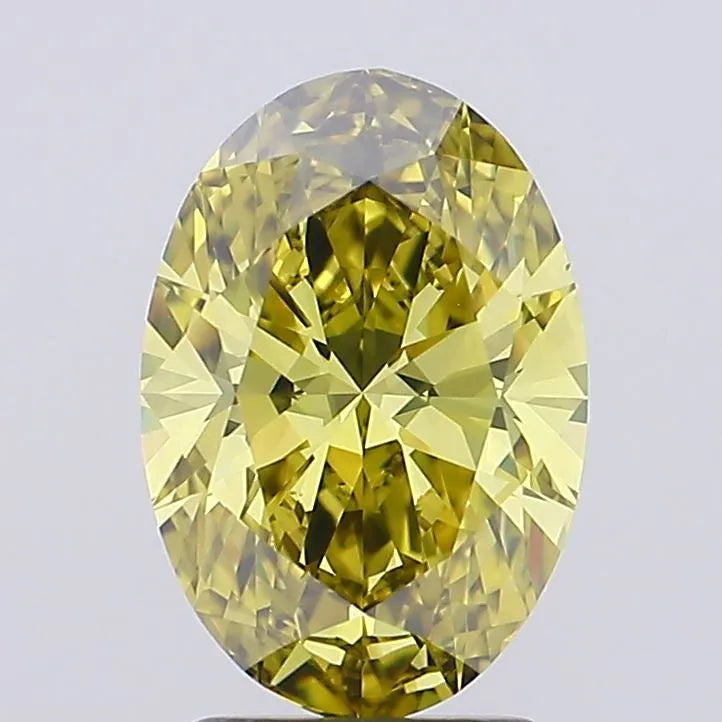 2.04ct Oval Lab Grown Diamond (Colour Fancy Vivid Yellow, Clarity VVS2, IGI Certified)
