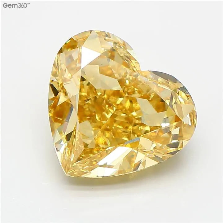 5.02ct Heart Lab Grown Diamond (Colour Fancy Intense Yellow, Clarity VS1, IGI Certified)