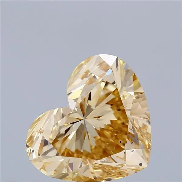 5.95ct Heart Lab Grown Diamond (Colour Fancy Intense Brownish Yellow, Clarity VS2, IGI Certified)
