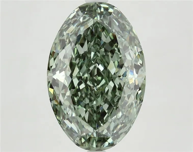 6.14ct Oval Lab Grown Diamond (Colour Fancy Vivid Green, Clarity VS1, IGI Certified)
