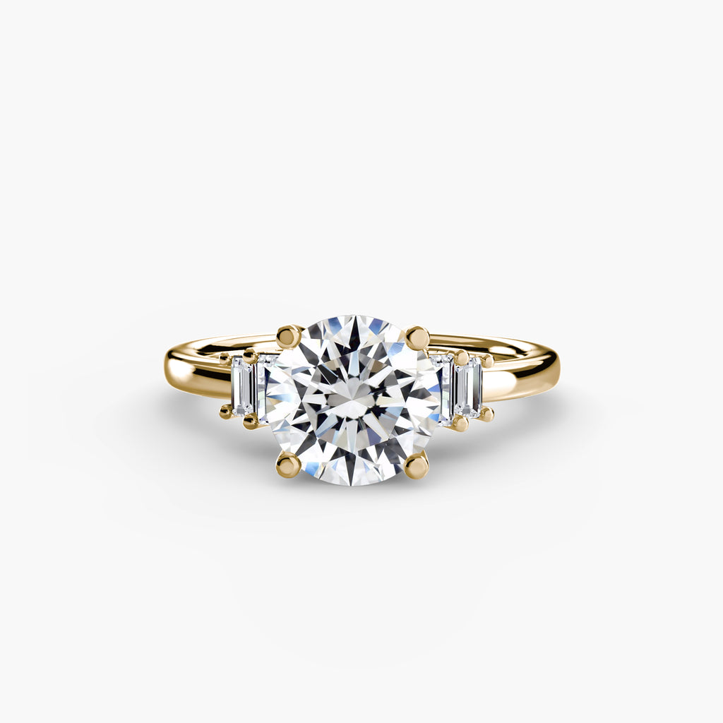 Solitaire Lab Diamond Baguette Accent Solitaire – LAB DIAMONDS BY DAVIDSON DESIGNS